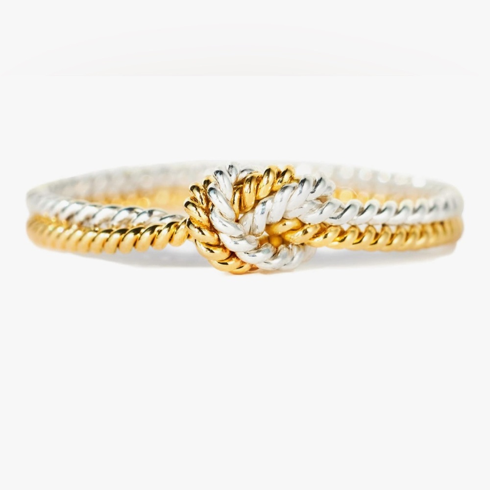 Beautiful Dillards 18KT gold Vermeil Silver Rope know ring size 7